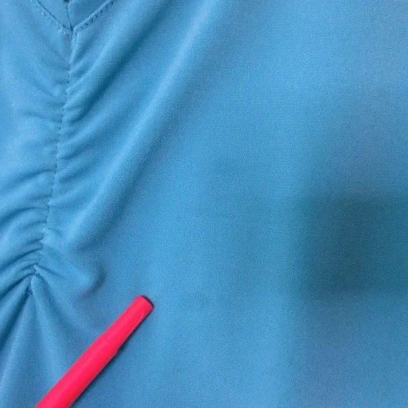 Susan Graver Plus 2X Blue Liquid Knit Slinky Top - Picture 3 of 12